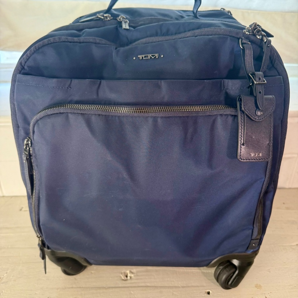 TUMI Navy 4-Wheeled International Carry-On | Used Once | check it out!